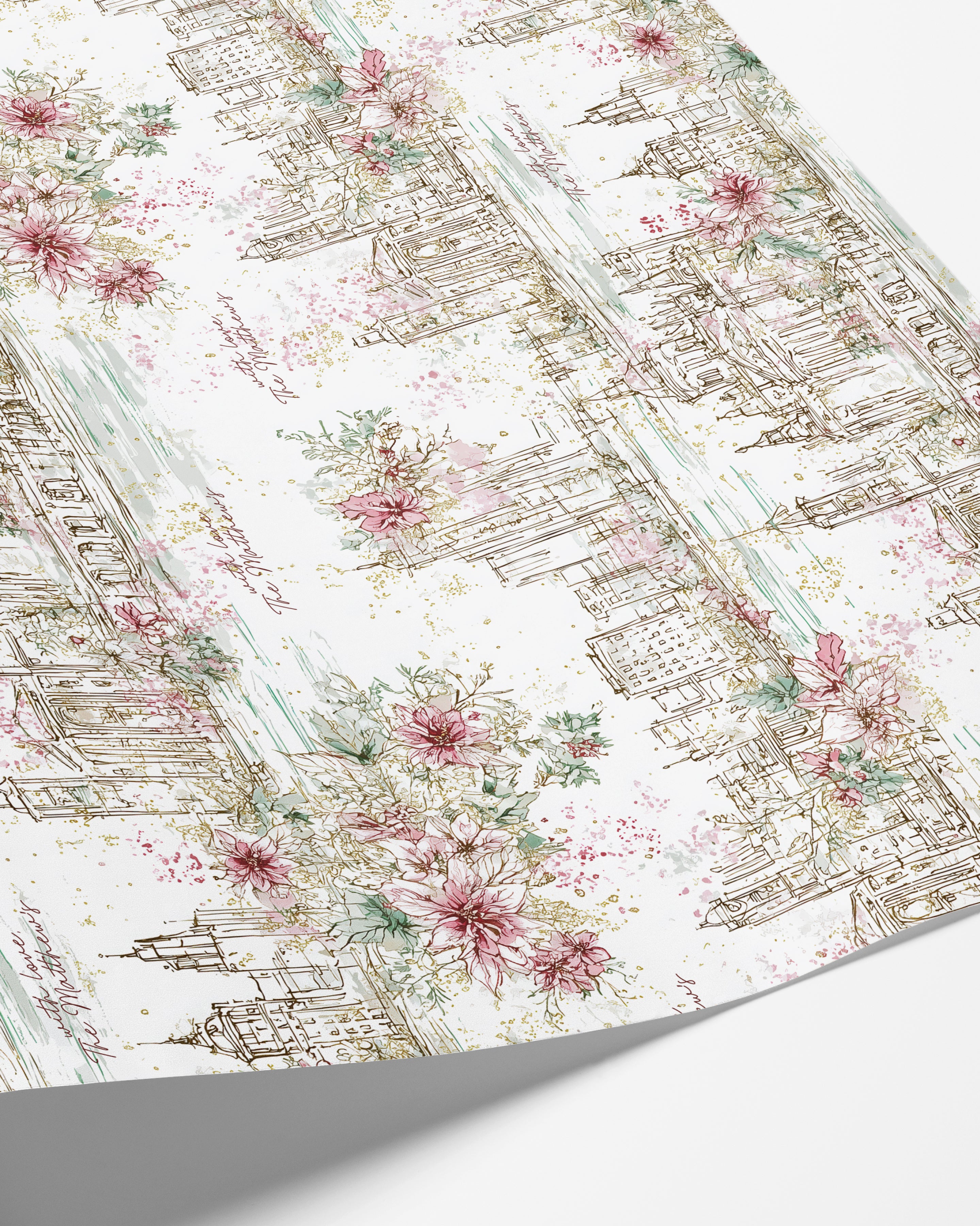 Christmas in the City - Chicago Blush Skyline - Charles Alex