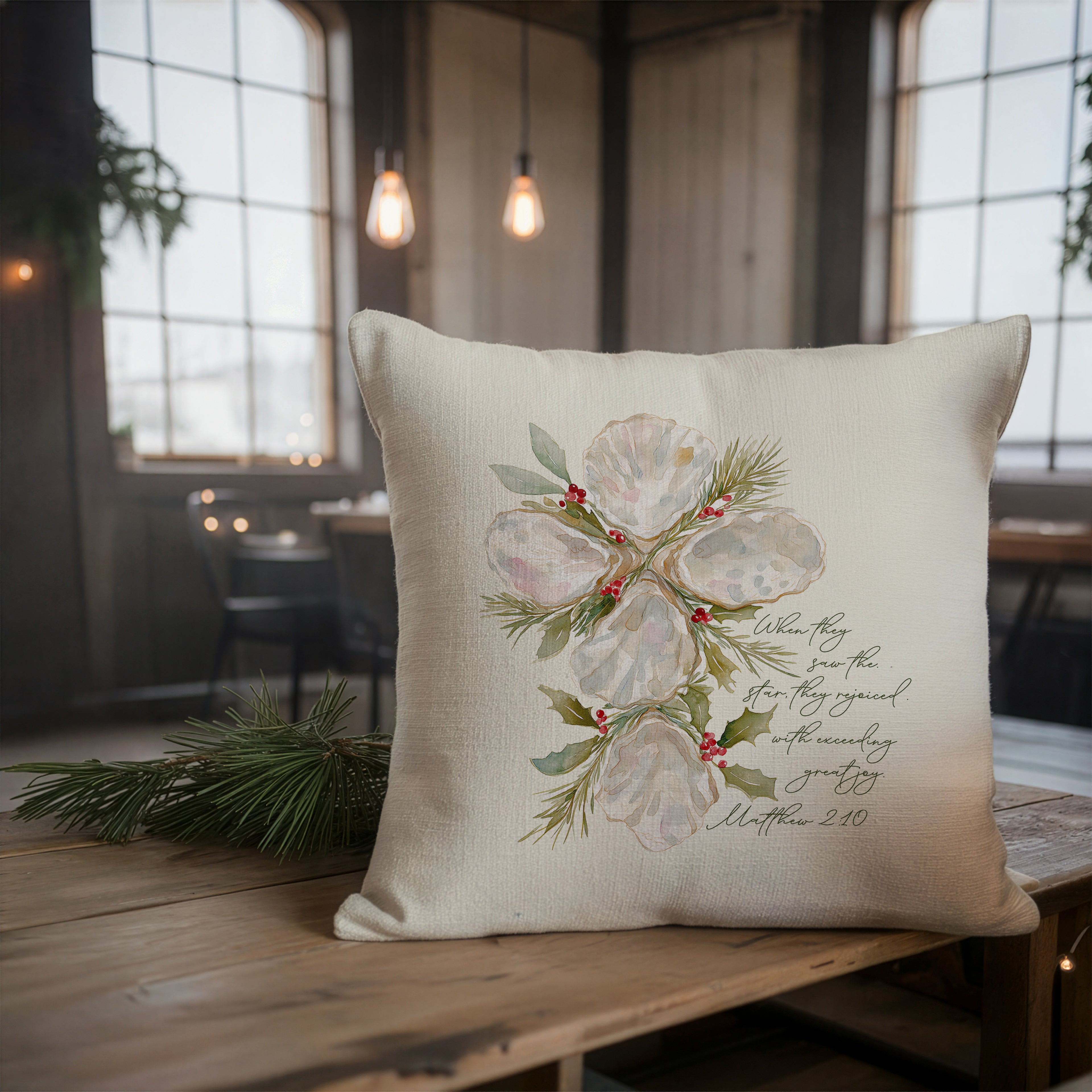 Oyster Cross Pillow Pillow and/or Cover