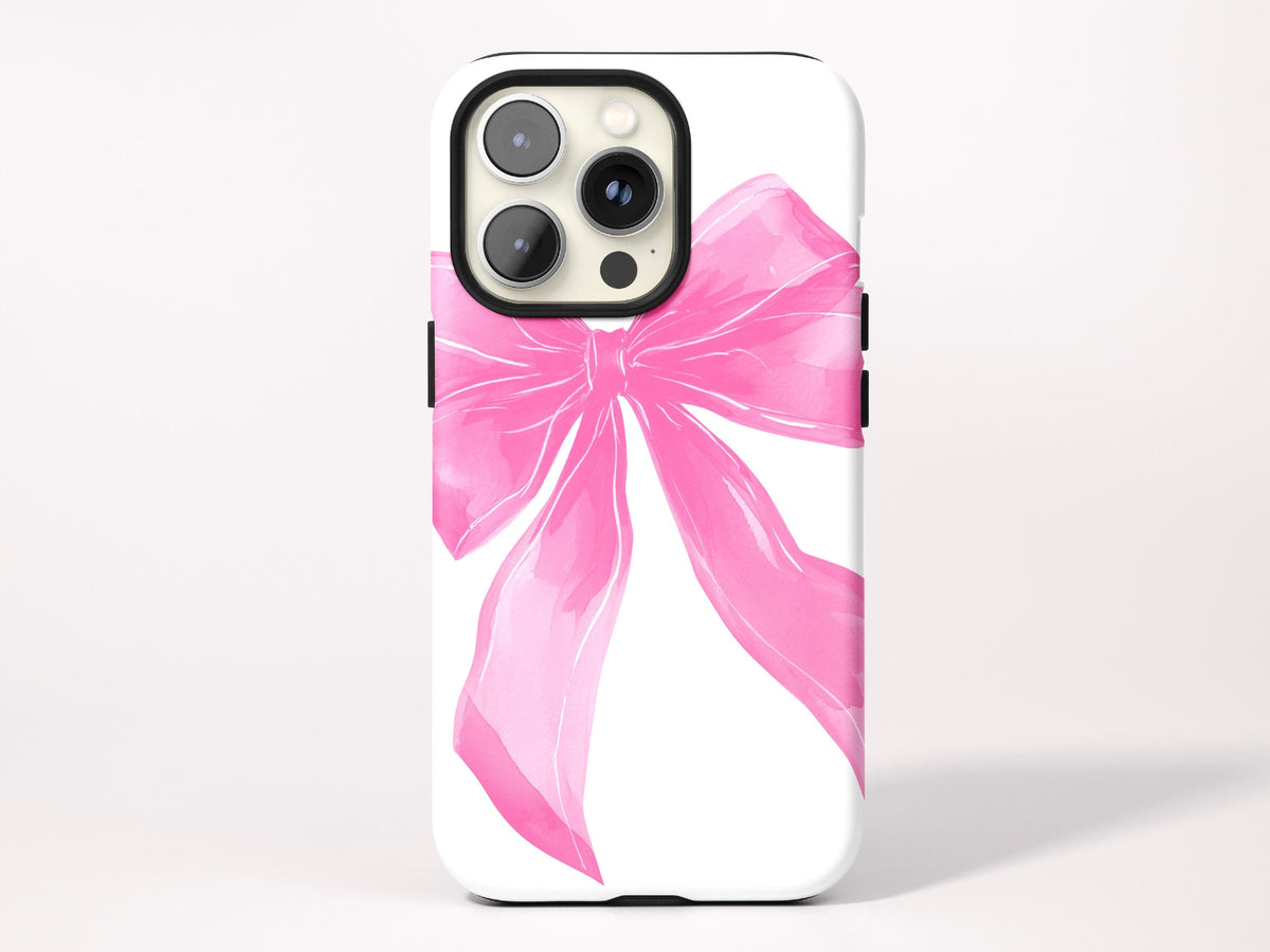 Custom Bow Phone Case for Girl Personalized Black Bow Coquette Gift for Girly Girl iPhone 16 Pro Max Case Galaxy S25 Ultra Case for Phone - Charles Alex