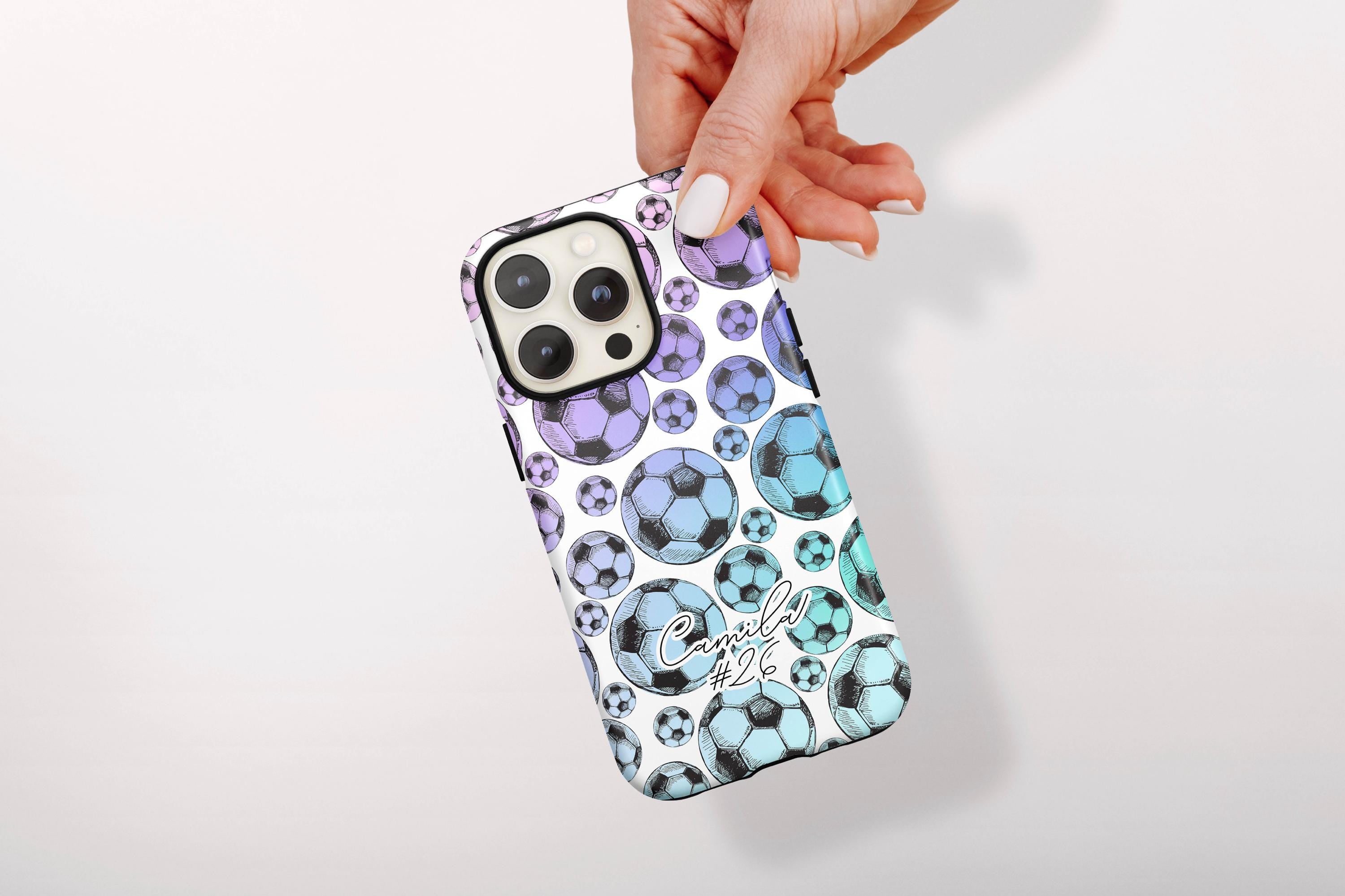 Personalized Gift for Soccer Player Custom Phone Case for Sporty Girl Girly Case for Phone iPhone 16 Pro Samsung Case Gift Under 30