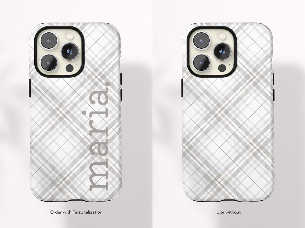 Personalized Plaid Phone Case for iPhone Case Classic Plaid Print Gift for Her Custom Preppy Case for Samsung Gift Under 30 for Girlfriend