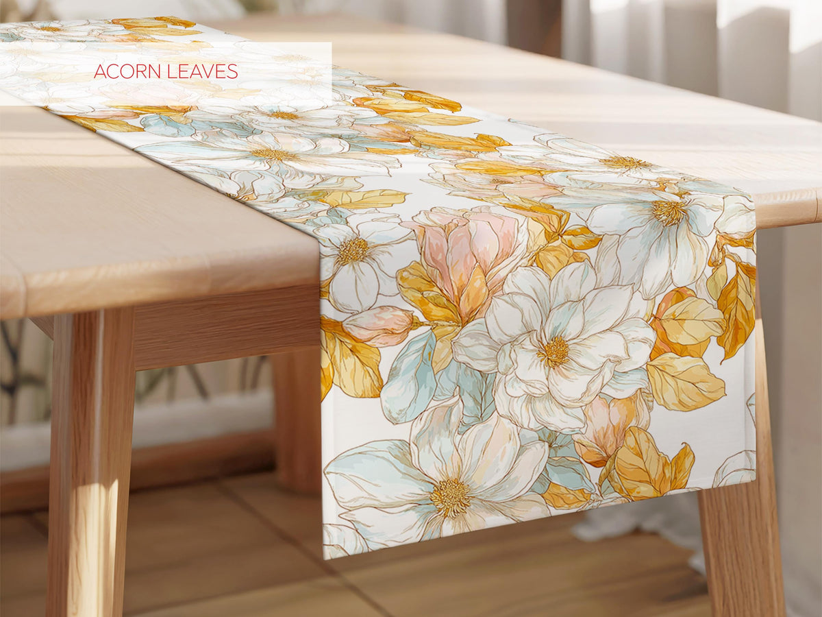 Fall Table Decor Magnolia Table Runner Table Setting Idea Southern Home Decorations Autumn Colors Holiday Dinner Runner for Table Decor