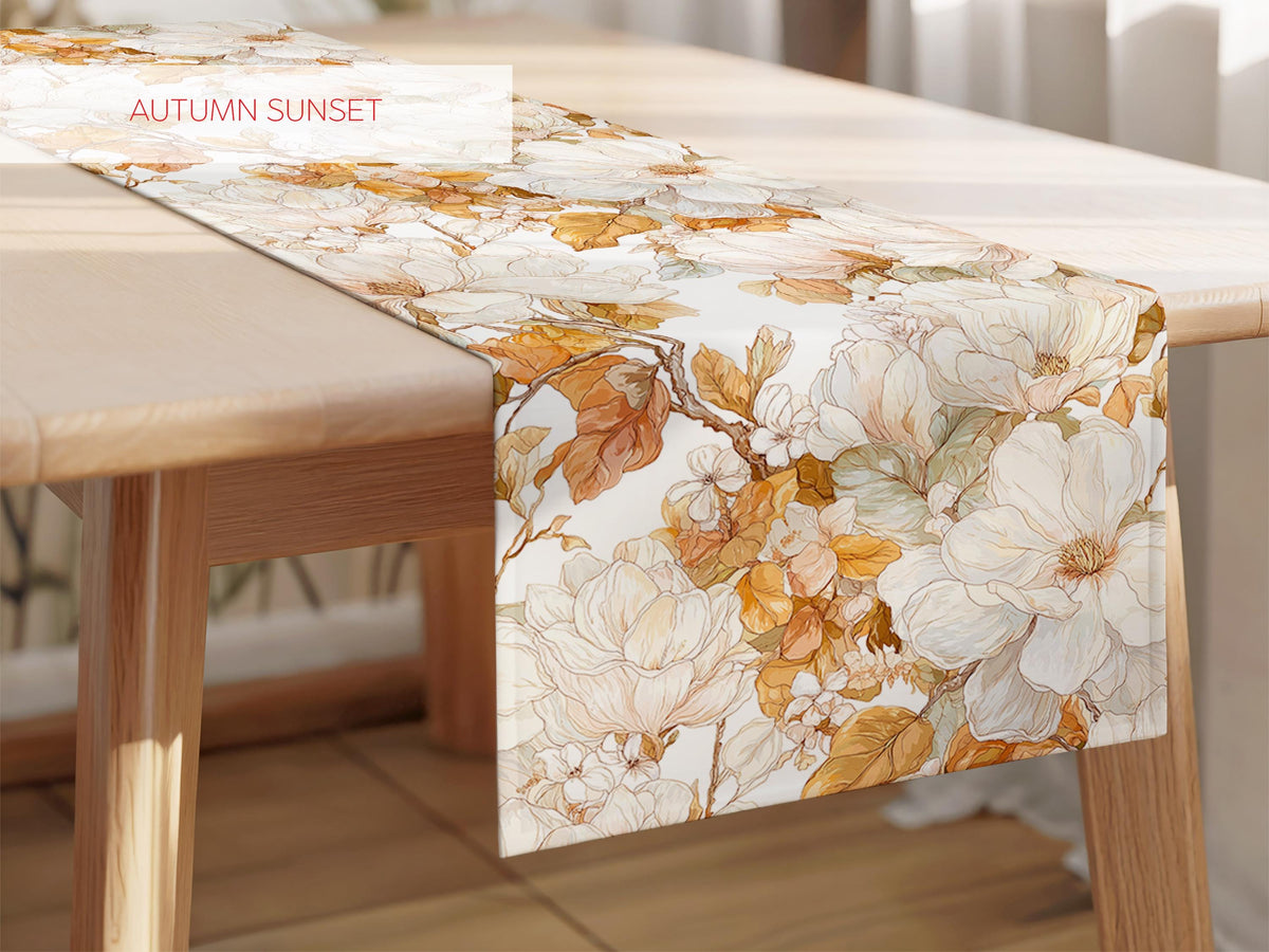 Fall Table Decor Magnolia Table Runner Table Setting Idea Southern Home Decorations Autumn Colors Holiday Dinner Runner for Table Decor