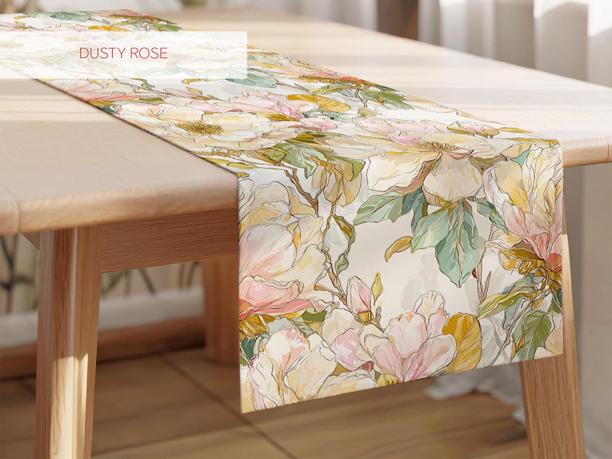 Fall Table Decor Magnolia Table Runner Table Setting Idea Southern Home Decorations Autumn Colors Holiday Dinner Runner for Table Decor