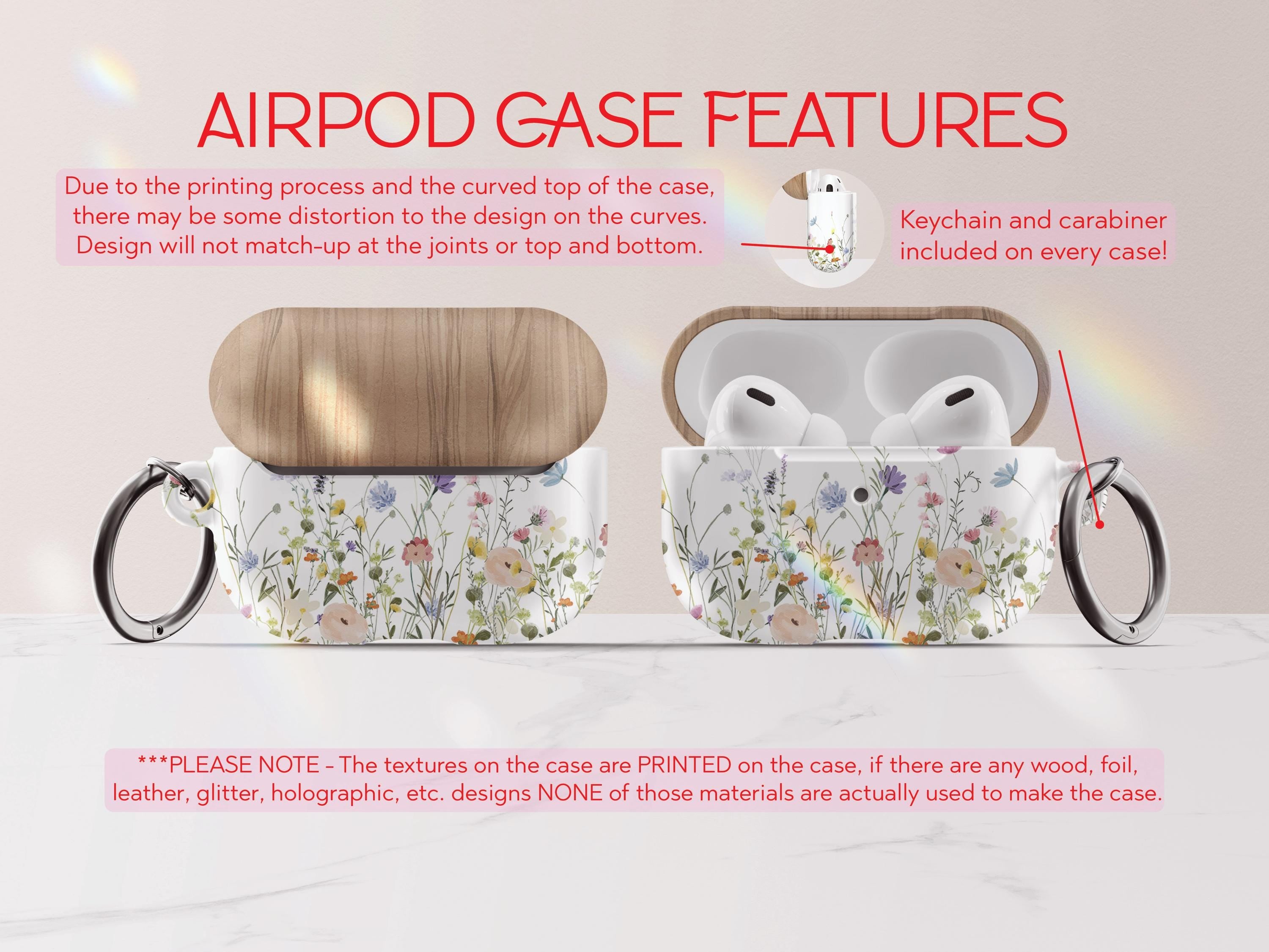 Personalized Wildflower Airpod Case for Airpod Pro Gift for Girlfriend Gift Idea for Her Custom Cases Protective with Keychain Airpods Pro