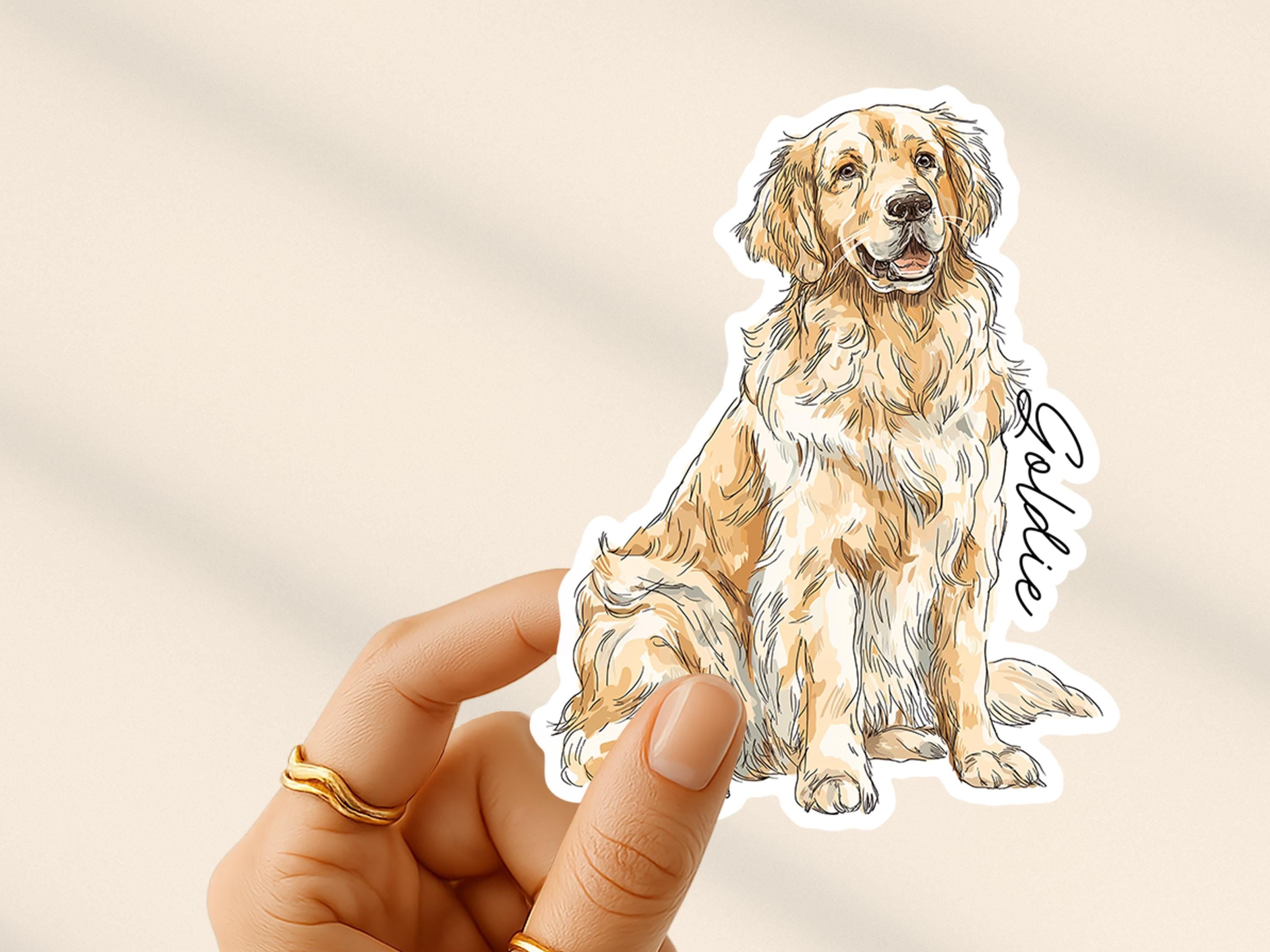 Golden Retriever Sticker Personalized Pet Stickers For Dog Lovers Sparkle Sticker Dog Mom Life Vinyl Decal Waterproof for Tumbler Sticker