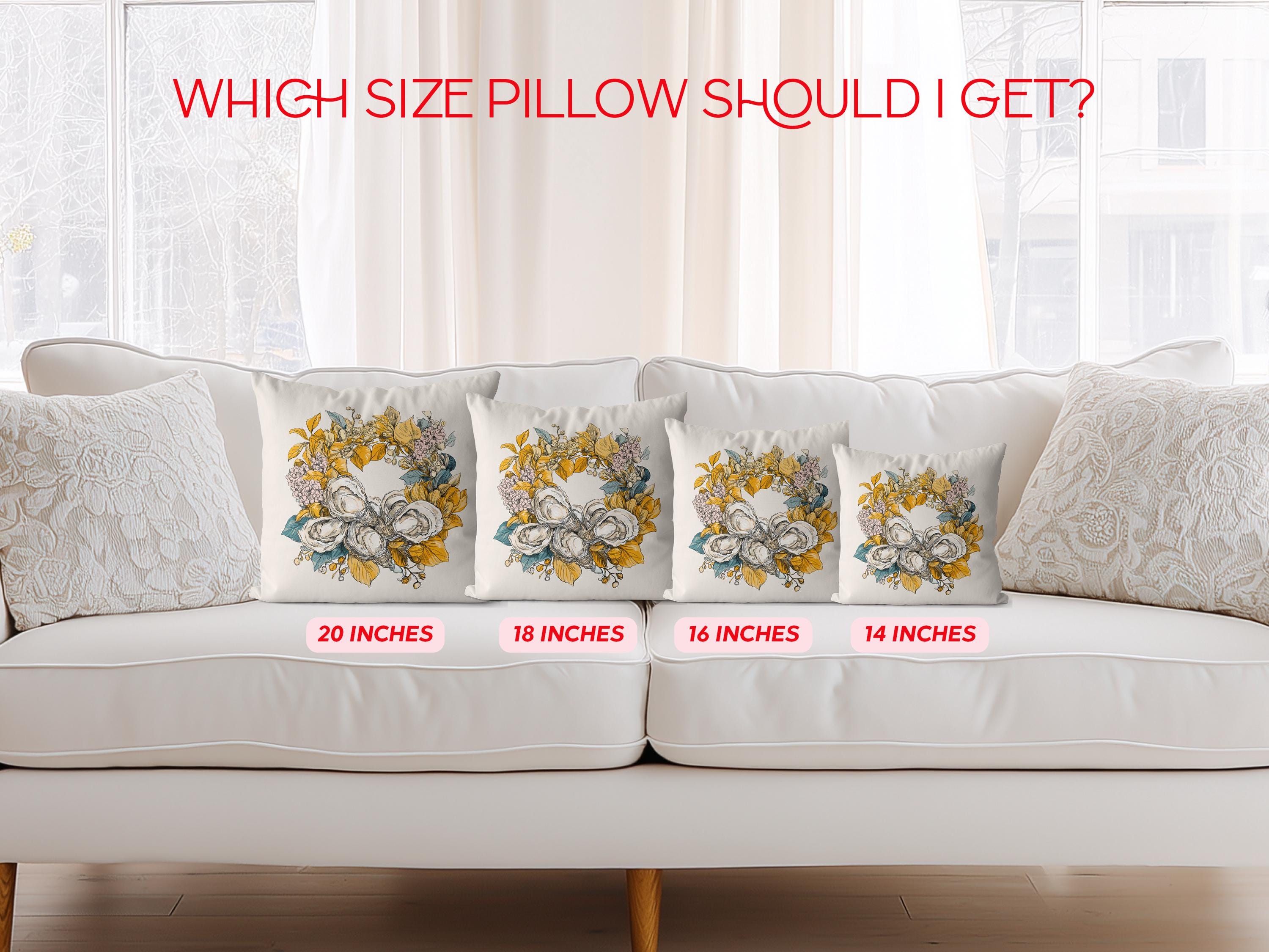 Fall Pillow Cover with Oyster Print Wreath Coastal Autumn Pillow and/or Cover - Charles Alex