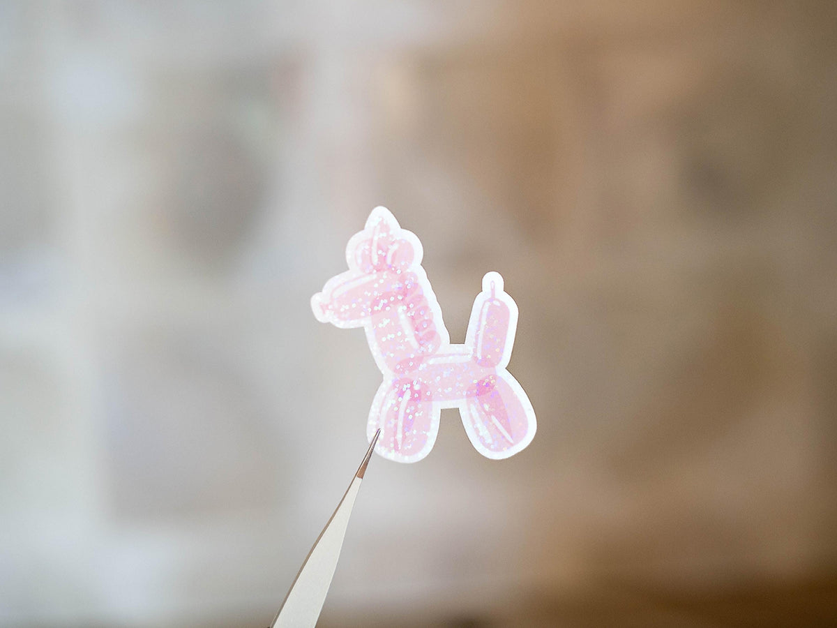 Unicorn Balloon Animal Sticker Pastel Colors Gift For Unicorn Lovers For Scrapbooking Or Journaling Glitter Waterproof Vinyl Unicorn Decal