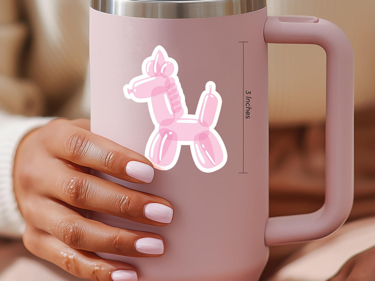 Unicorn Balloon Animal Sticker Pastel Colors Gift For Unicorn Lovers For Scrapbooking Or Journaling Glitter Waterproof Vinyl Unicorn Decal