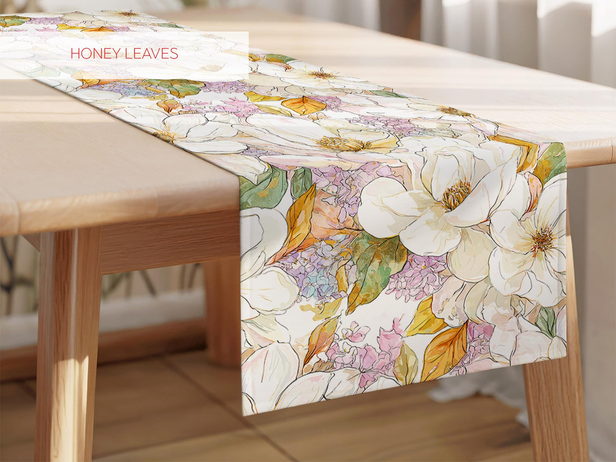 Fall Table Decor Magnolia Table Runner Table Setting Idea Southern Home Decorations Autumn Colors Holiday Dinner Runner for Table Decor