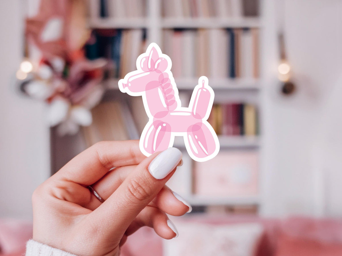 Unicorn Balloon Animal Sticker Pastel Colors Gift For Unicorn Lovers For Scrapbooking Or Journaling Glitter Waterproof Vinyl Unicorn Decal