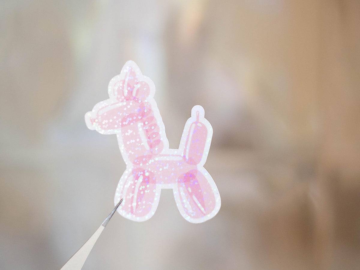 Unicorn Balloon Animal Sticker Pastel Colors Gift For Unicorn Lovers For Scrapbooking Or Journaling Glitter Waterproof Vinyl Unicorn Decal