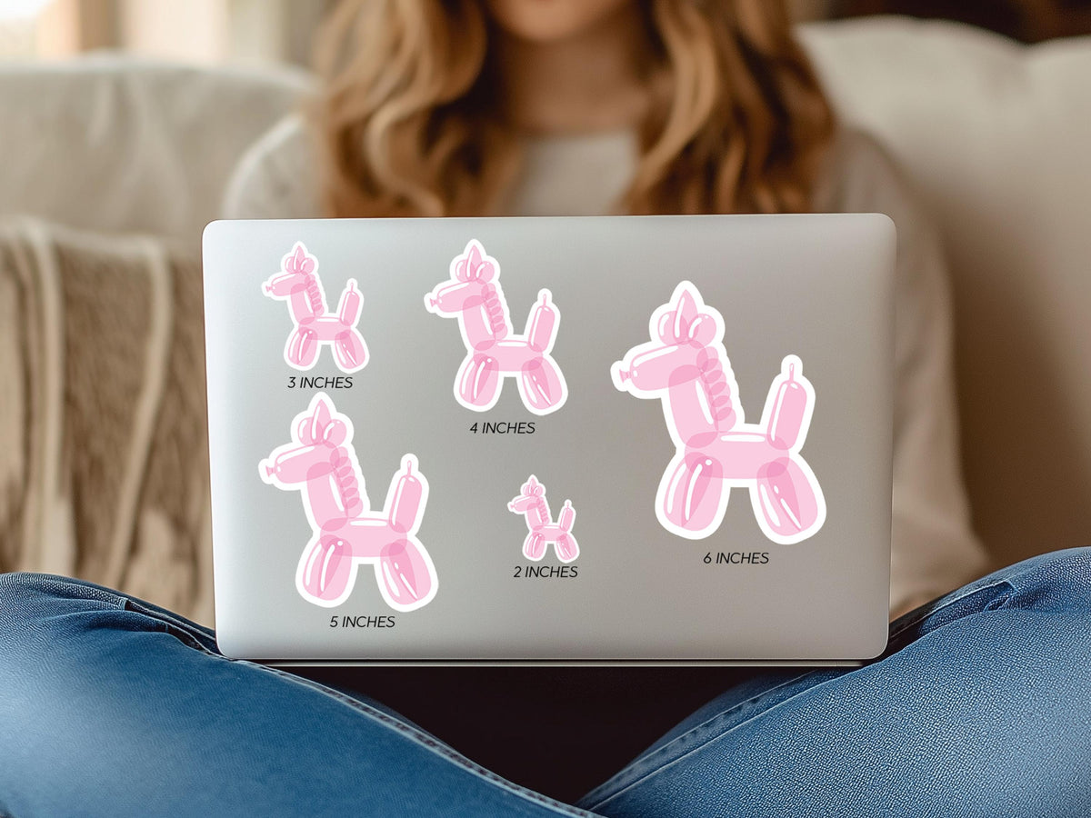 Unicorn Balloon Animal Sticker Pastel Colors Gift For Unicorn Lovers For Scrapbooking Or Journaling Glitter Waterproof Vinyl Unicorn Decal