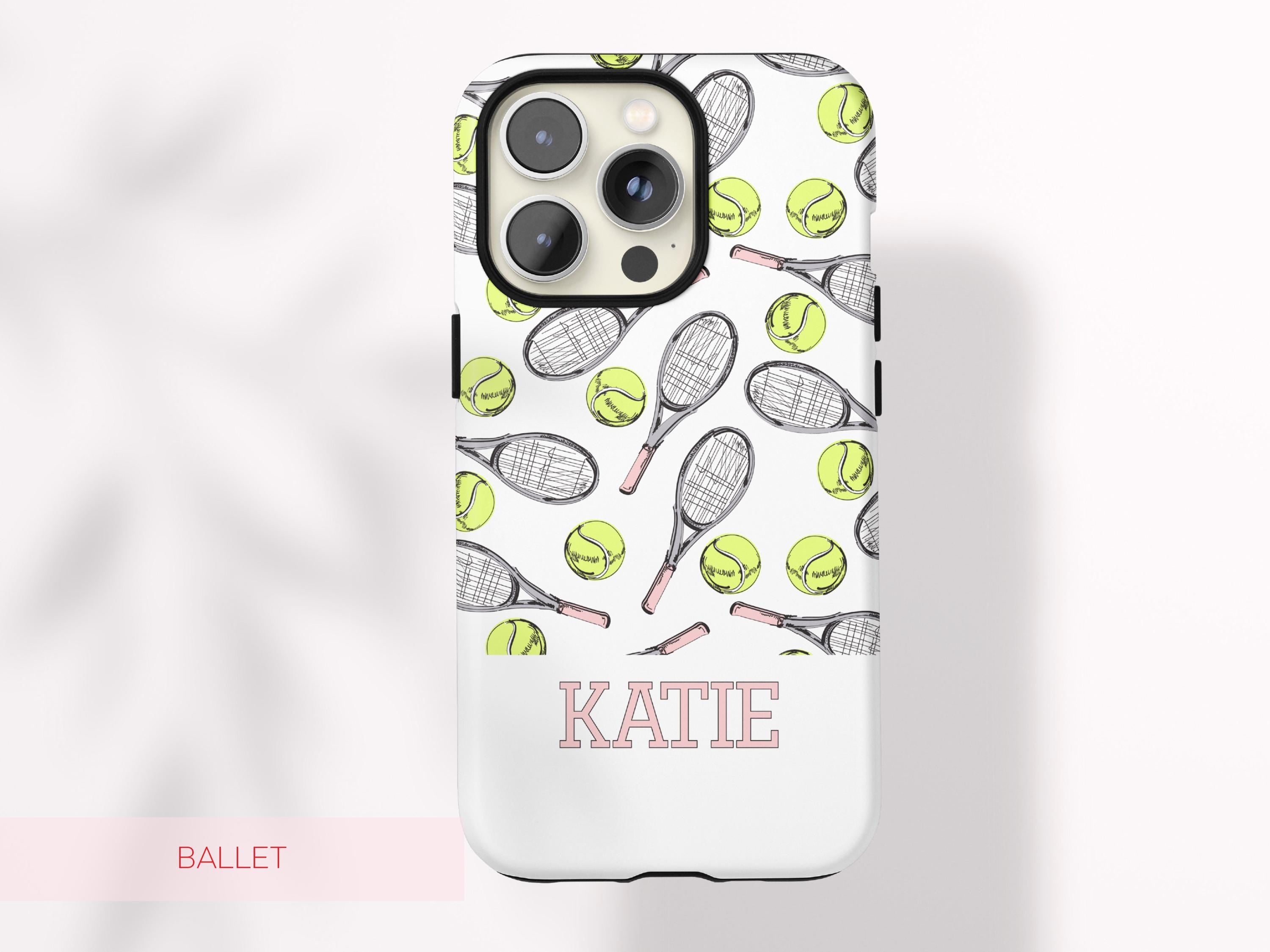 Preppy Tennis Phone Case Custom Name Sport Aesthetic Protective Cover Personalized Country Club Girl Gift Under 30 Trendy Athletic Accessory