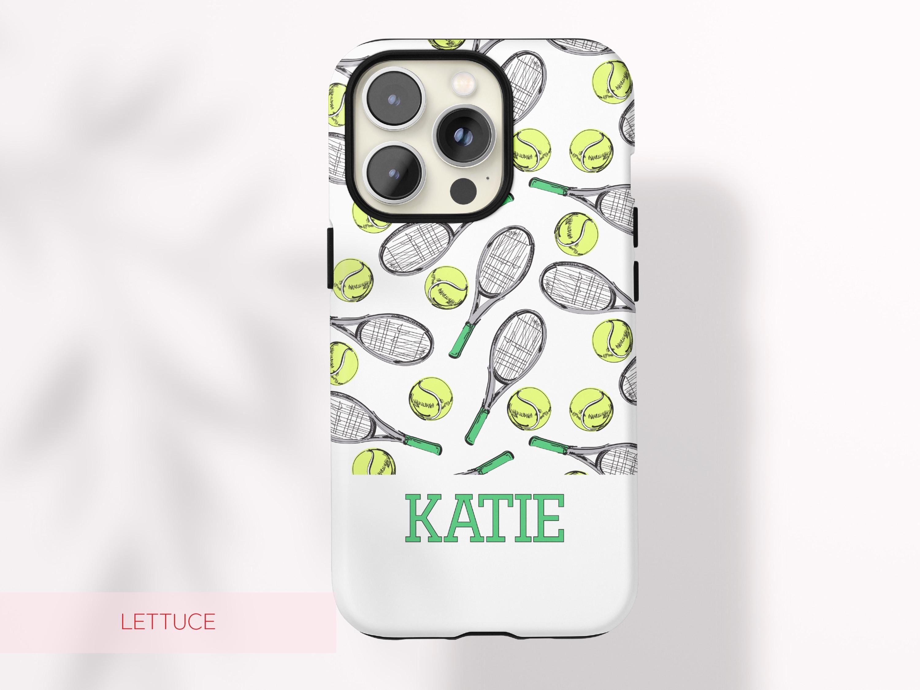 Preppy Tennis Phone Case Custom Name Sport Aesthetic Protective Cover Personalized Country Club Girl Gift Under 30 Trendy Athletic Accessory