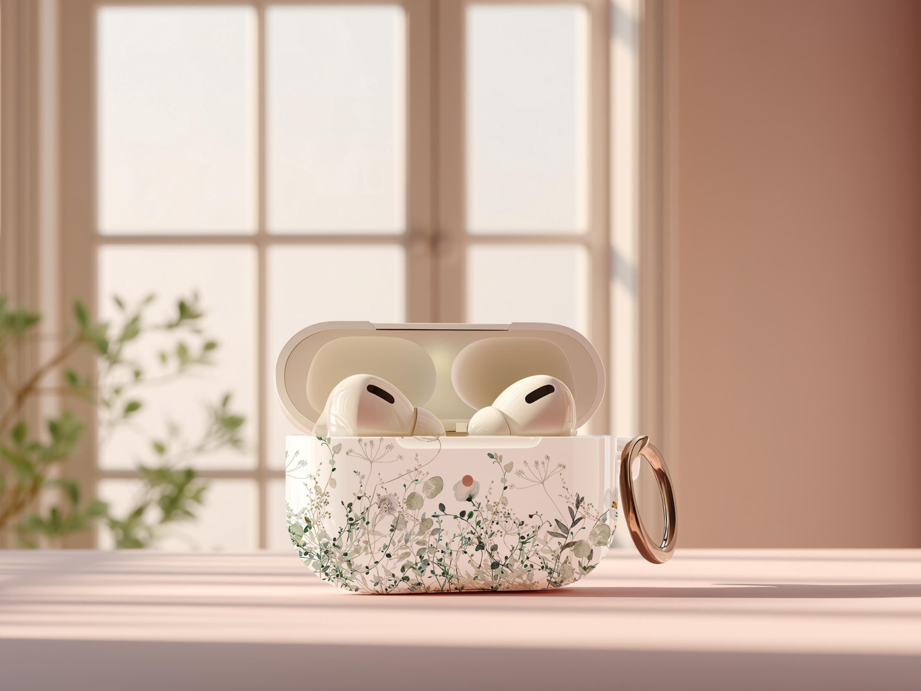 Personalized Wildflower Airpod Case for Airpod Pro Gift for Girlfriend Gift Idea for Her Custom Cases Protective with Keychain Airpods Pro