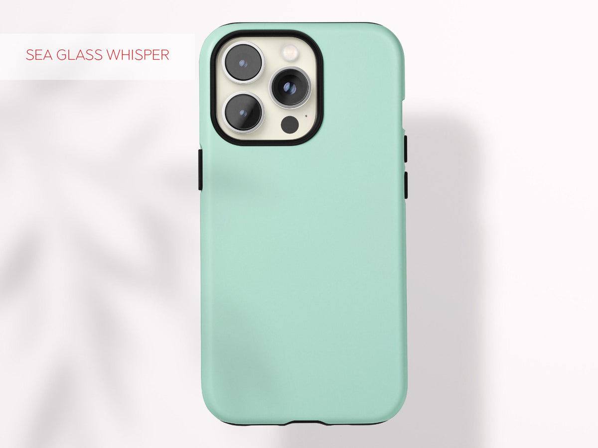 Custom Green Phone Case Color Protective Cover Stylish Accessory Minimal Aesthetic Tech Gift Present for Her Modern Design Gadget Lover