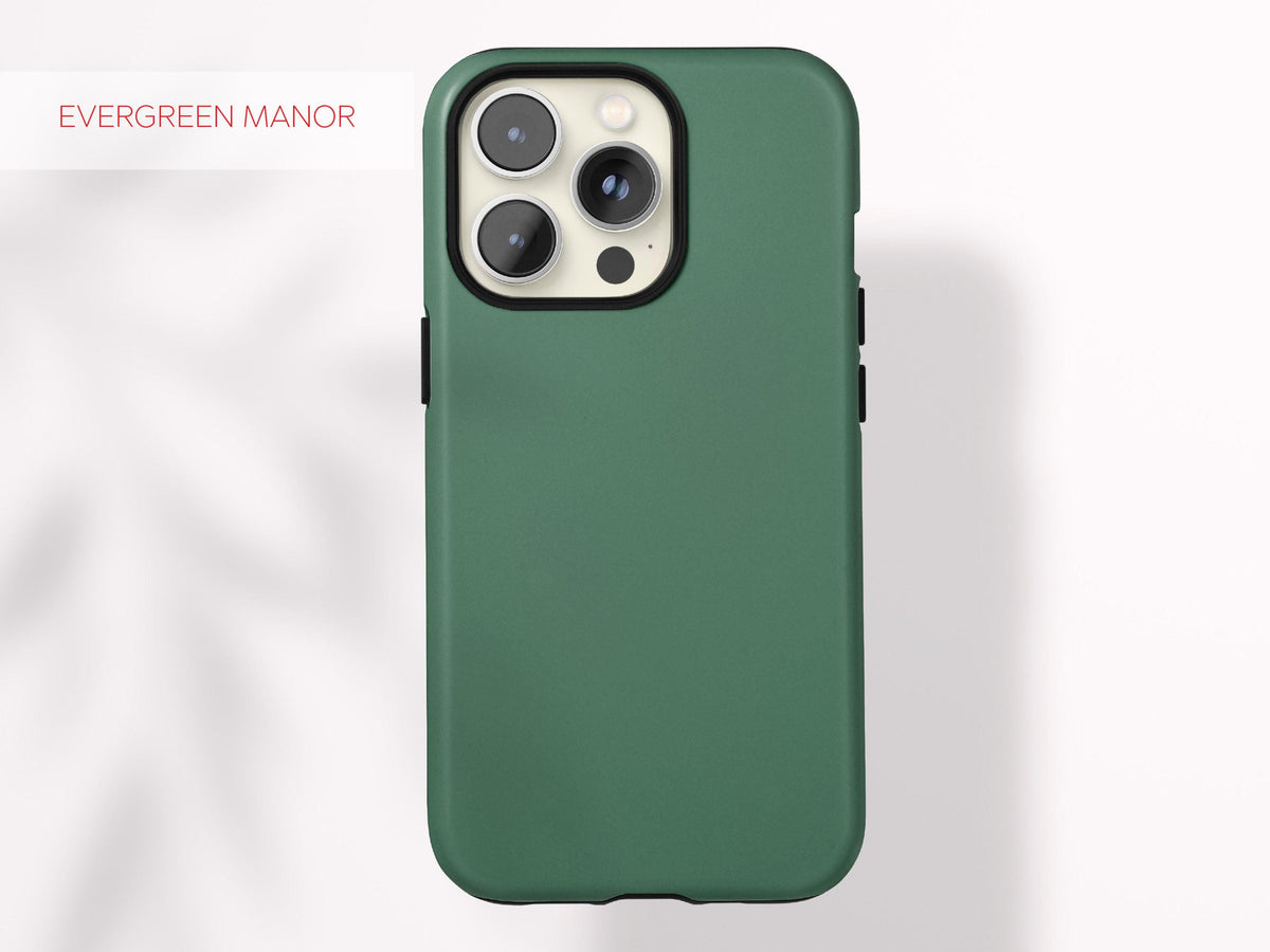 Custom Green Phone Case Color Protective Cover Stylish Accessory Minimal Aesthetic Tech Gift Present for Her Modern Design Gadget Lover