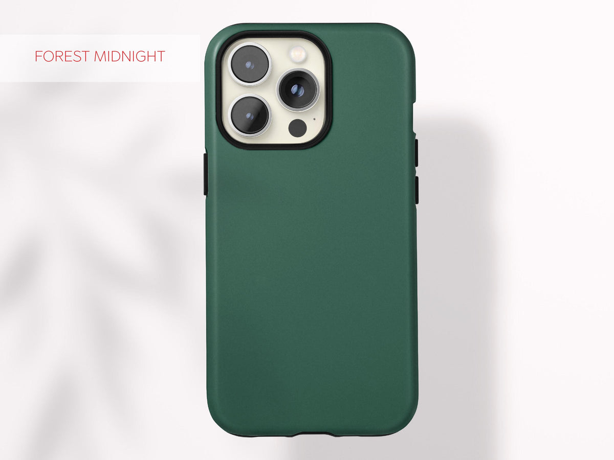 Custom Green Phone Case Color Protective Cover Stylish Accessory Minimal Aesthetic Tech Gift Present for Her Modern Design Gadget Lover