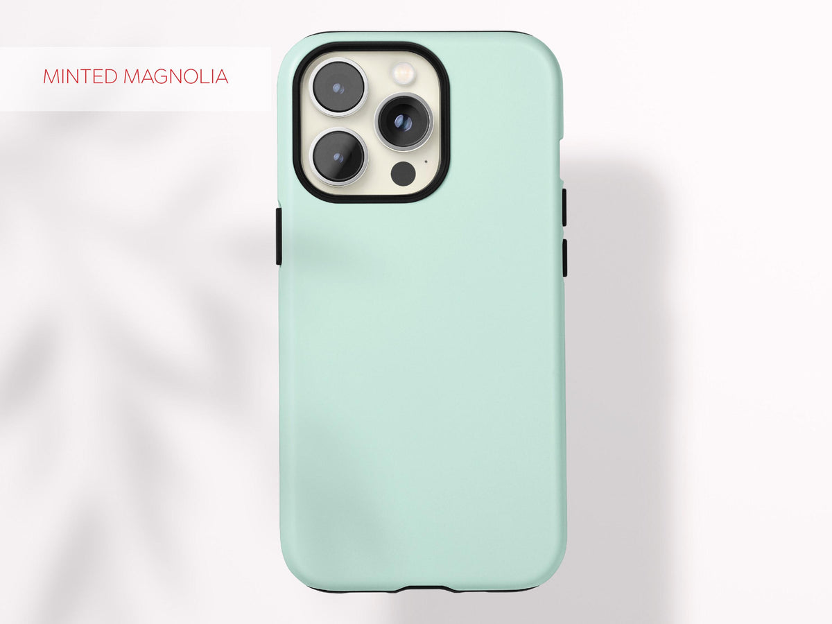 Custom Green Phone Case Color Protective Cover Stylish Accessory Minimal Aesthetic Tech Gift Present for Her Modern Design Gadget Lover