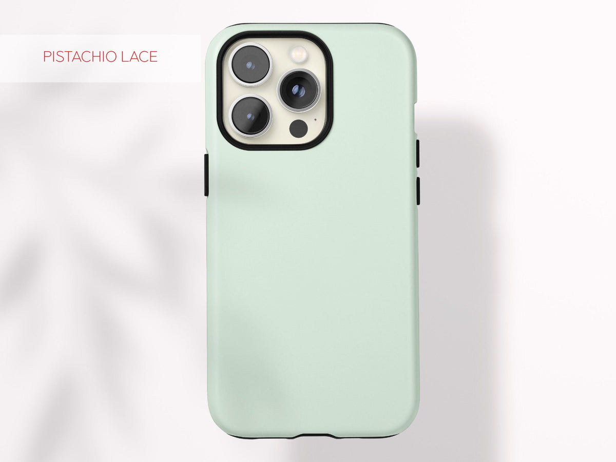 Custom Green Phone Case Color Protective Cover Stylish Accessory Minimal Aesthetic Tech Gift Present for Her Modern Design Gadget Lover