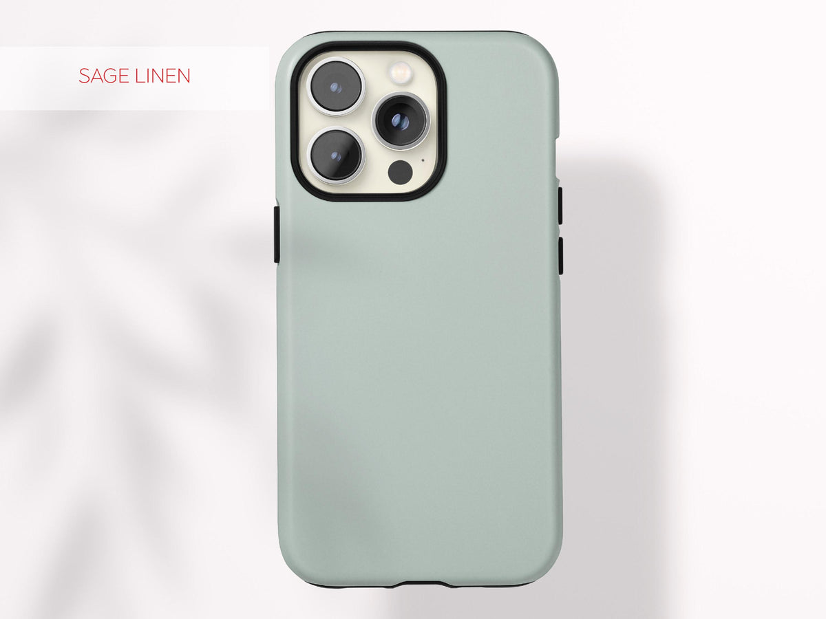 Custom Green Phone Case Color Protective Cover Stylish Accessory Minimal Aesthetic Tech Gift Present for Her Modern Design Gadget Lover