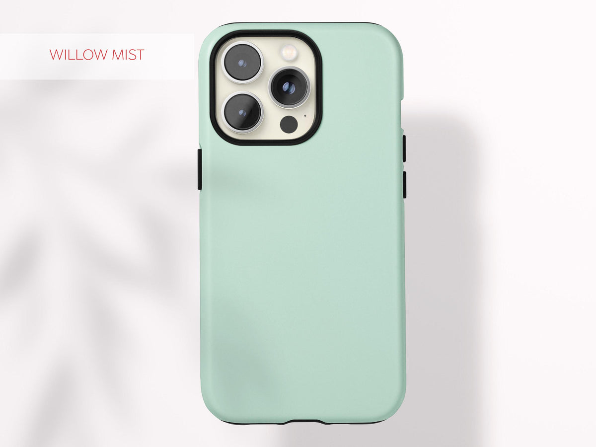 Custom Green Phone Case Color Protective Cover Stylish Accessory Minimal Aesthetic Tech Gift Present for Her Modern Design Gadget Lover