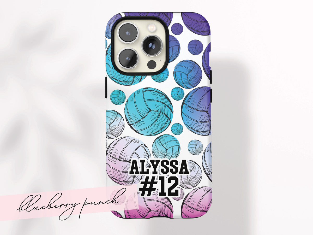 Personalized Volleyball Phone Case Custom Volleyball Phone Case Initials Volleyball Gift for Teen Volleyball Team Spirit Birthday Gift Idea