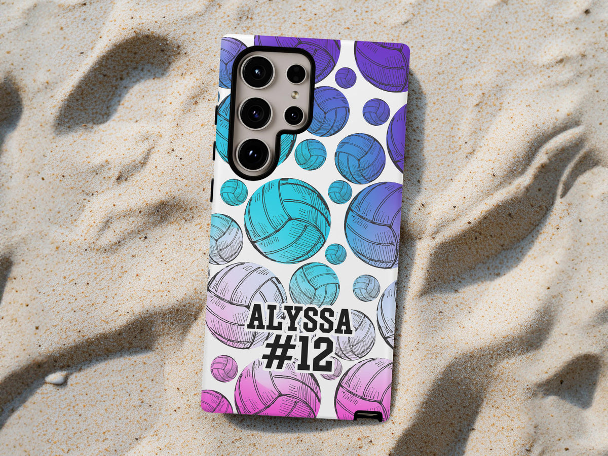 Personalized Volleyball Phone Case Custom Volleyball Phone Case Initials Volleyball Gift for Teen Volleyball Team Spirit Birthday Gift Idea