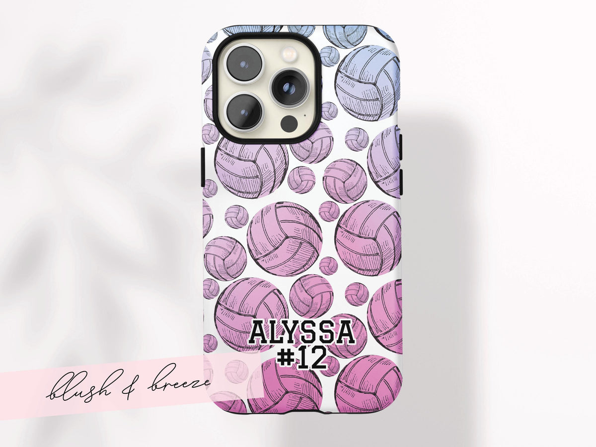 Personalized Volleyball Phone Case Custom Volleyball Phone Case Initials Volleyball Gift for Teen Volleyball Team Spirit Birthday Gift Idea