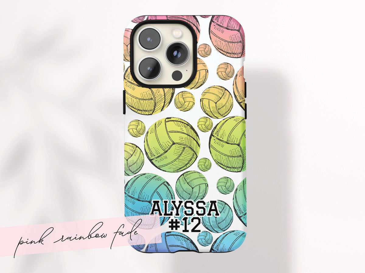 Personalized Volleyball Phone Case Custom Volleyball Phone Case Initials Volleyball Gift for Teen Volleyball Team Spirit Birthday Gift Idea