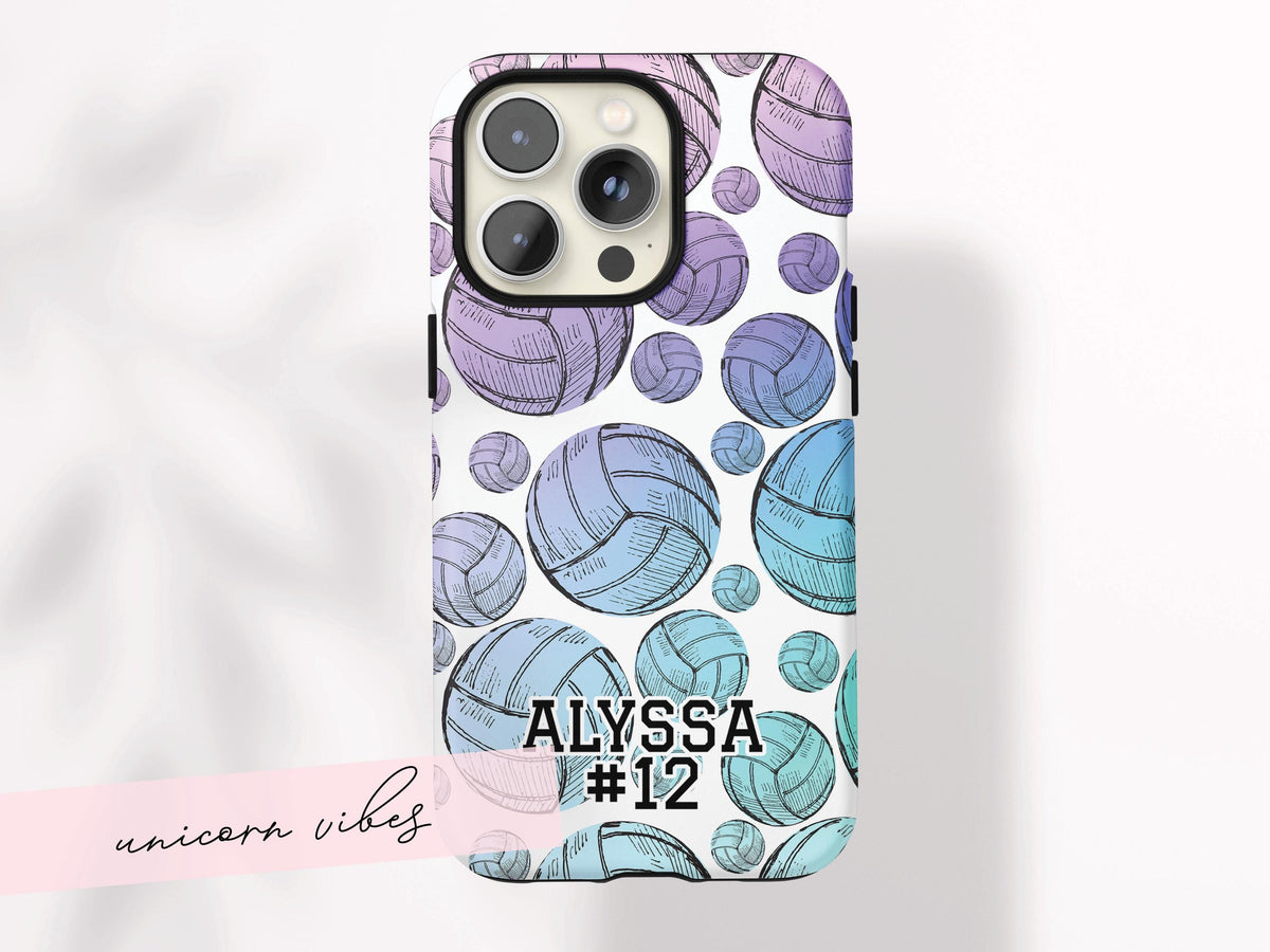 Personalized Volleyball Phone Case Custom Volleyball Phone Case Initials Volleyball Gift for Teen Volleyball Team Spirit Birthday Gift Idea