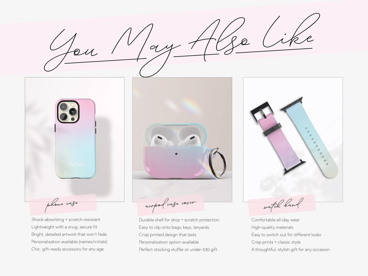 Ombre AirPods Max Cover Custom Headphone Shield Protective Gradient Case Cute Personalized Tech Gift for Her Stylish Accessory Durable Skin