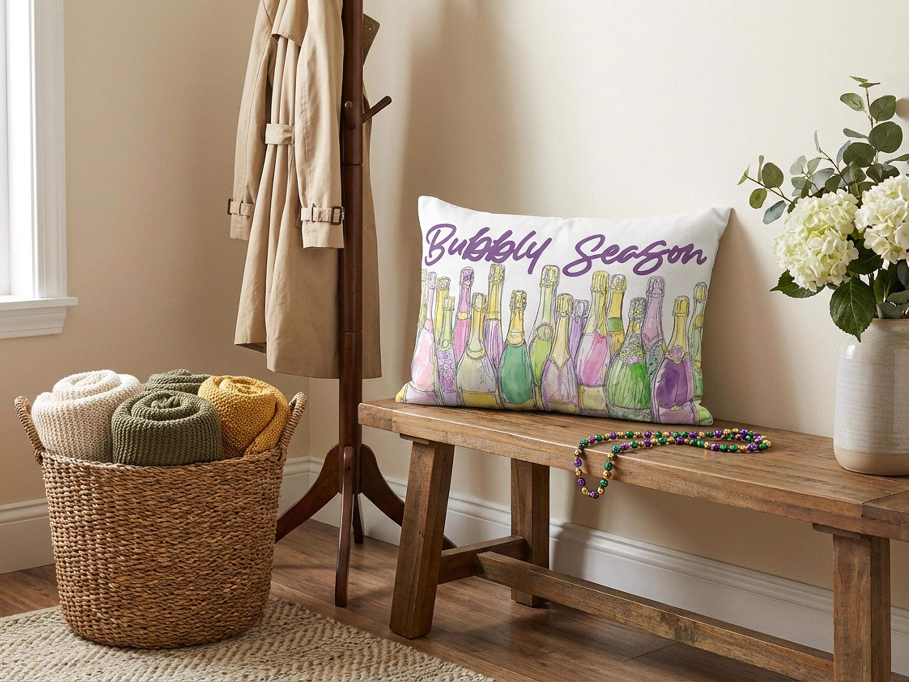 Champagne Pillow - Mardi Gras - Charles Alex