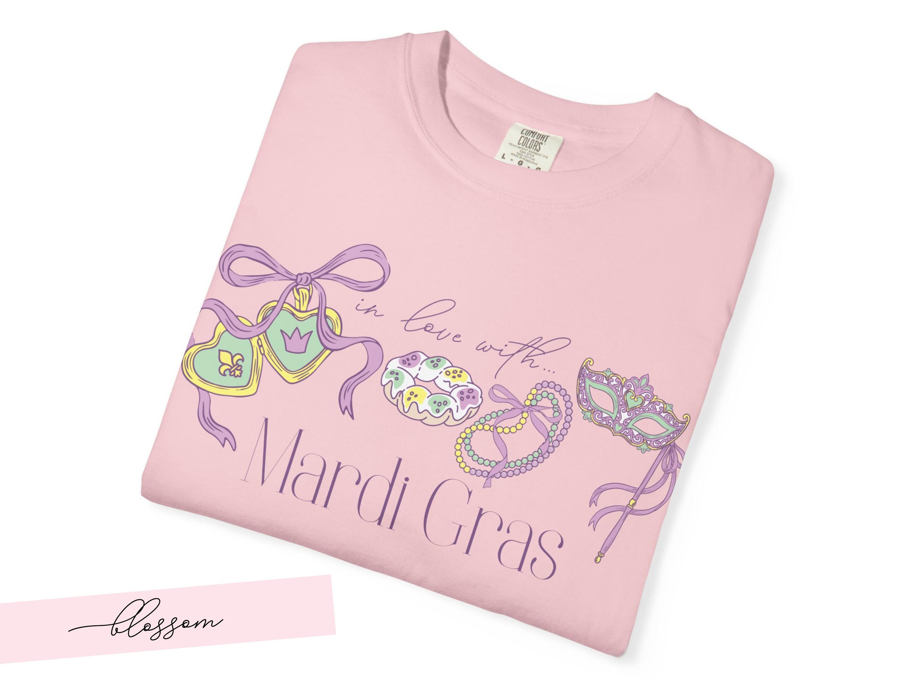 In Love with Mardi Gras Shirt Coquette Carnival Tee Pink Top New Orleans Valentine Outfit Gift for Her NOLA Tshirt Parade Day Present Idea