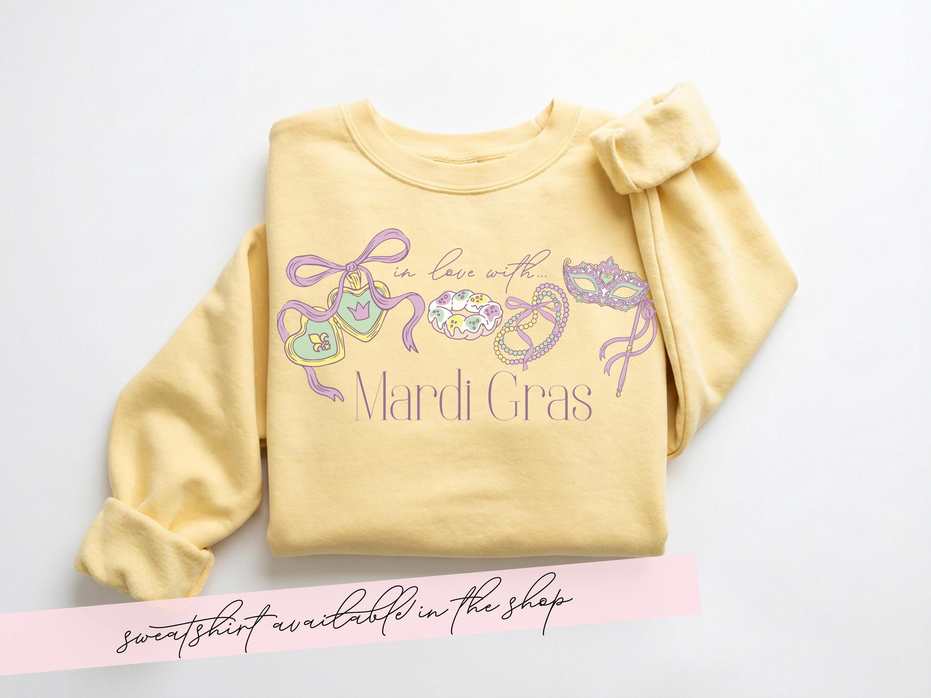 In Love with Mardi Gras Shirt Coquette Carnival Tee Pink Top New Orleans Valentine Outfit Gift for Her NOLA Tshirt Parade Day Present Idea