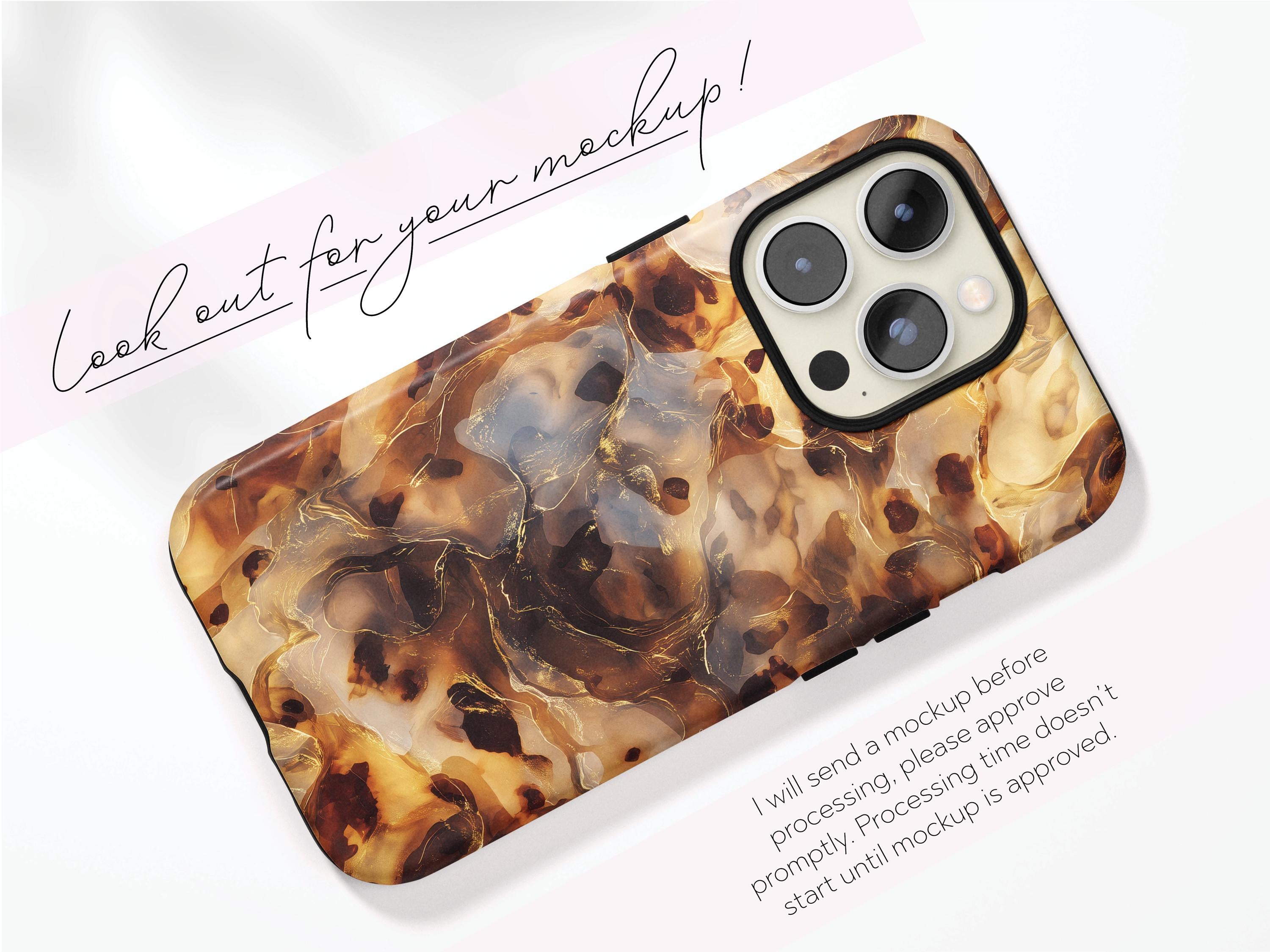 Personalized Tortoiseshell AirPod Case Custom Protective Cover Brown Marble Pattern Stylish Accessory Gift for Her Modern Tech Present - Charles Alex