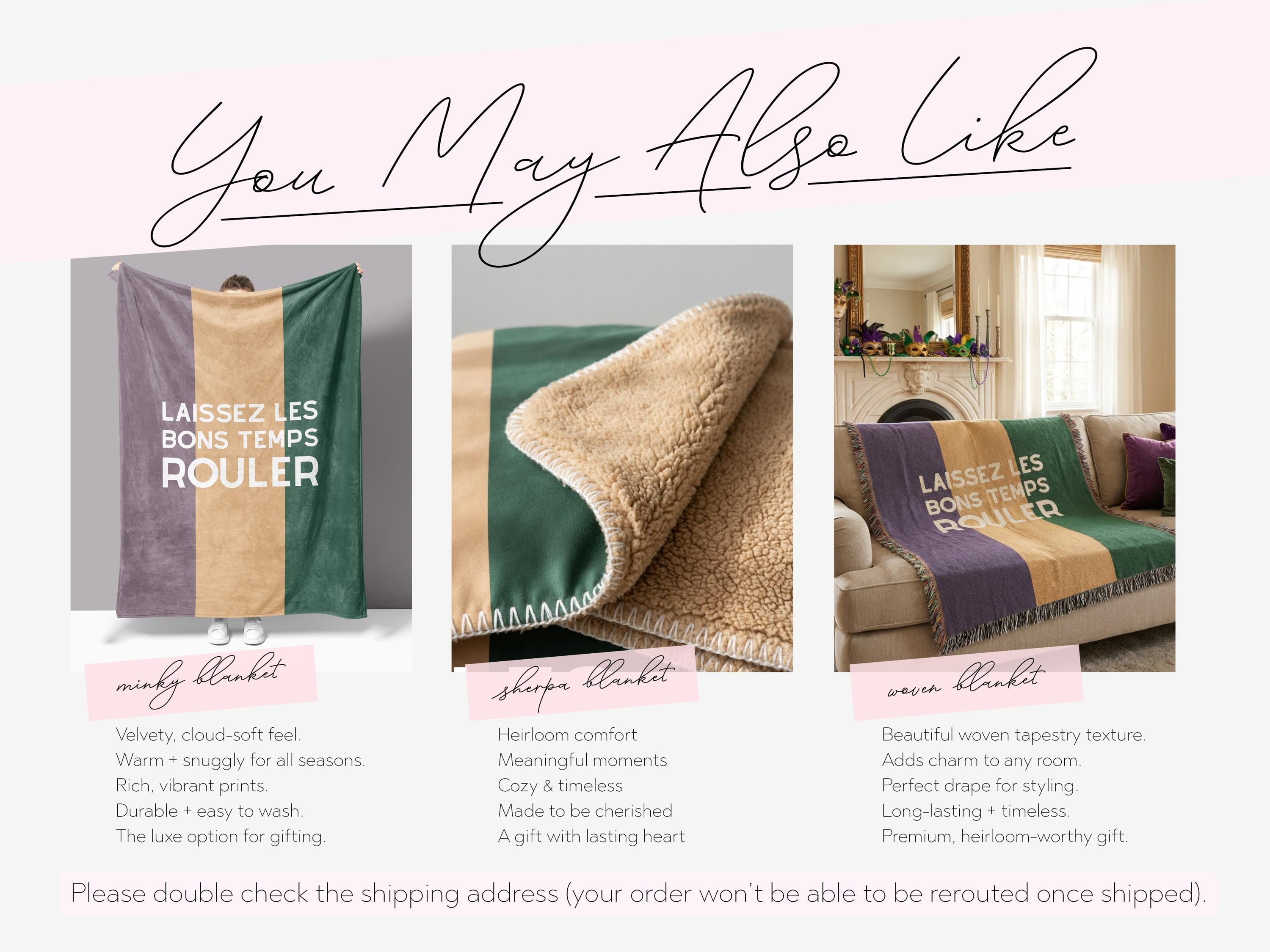 Mardi Gras Throw Laissez Les Bons Temps Rouler Blanket New Orleans Living Room Decor Sofa Woven Purple Gold Green Carnival Home Style Couch