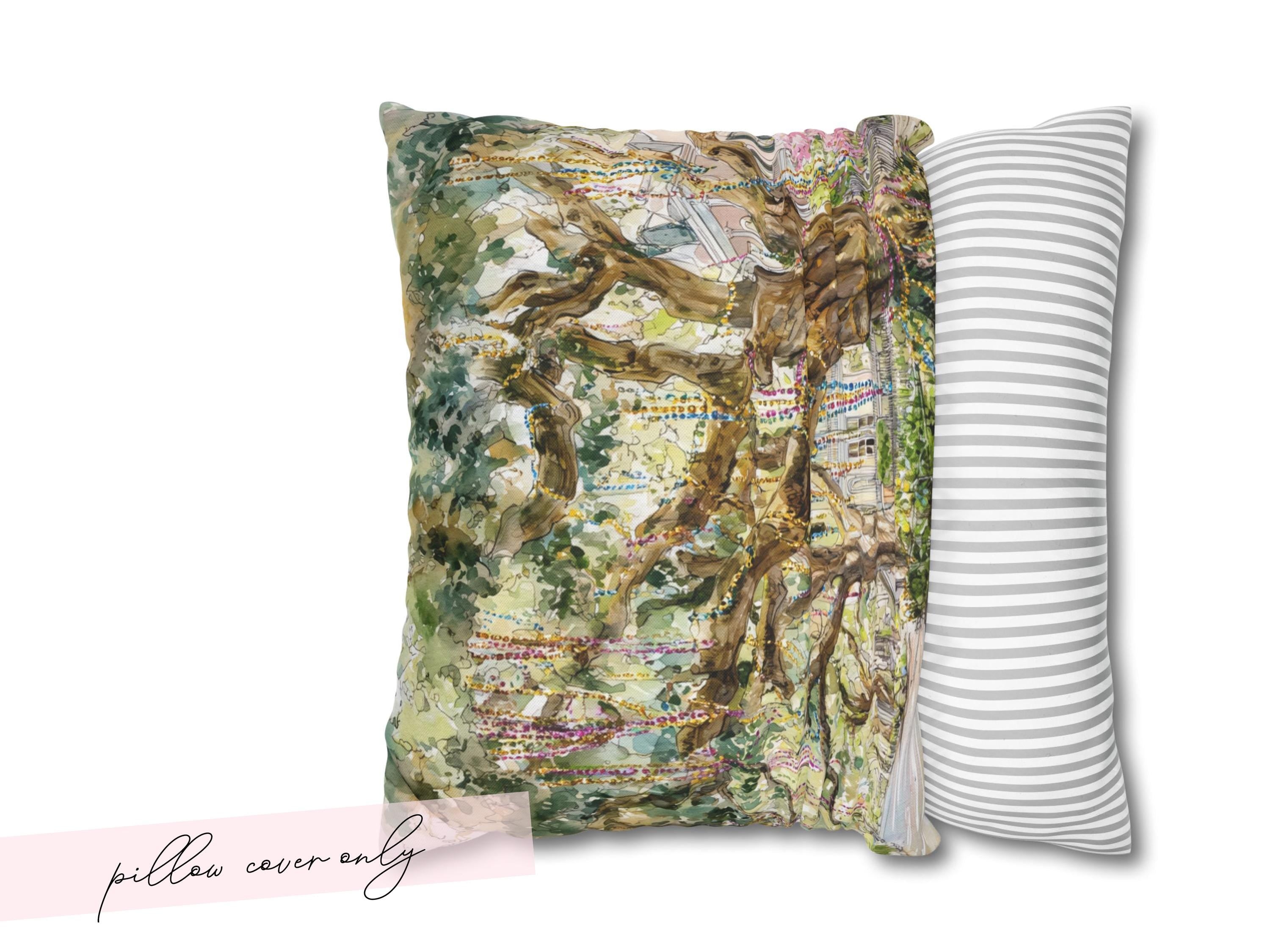 Bead Tree Mardi Gras Pillow Cover Hostess Gift Carnival Season Guest Room Decor Festive Print Throw Cushion Southern Home Interior Design - Charles Alex