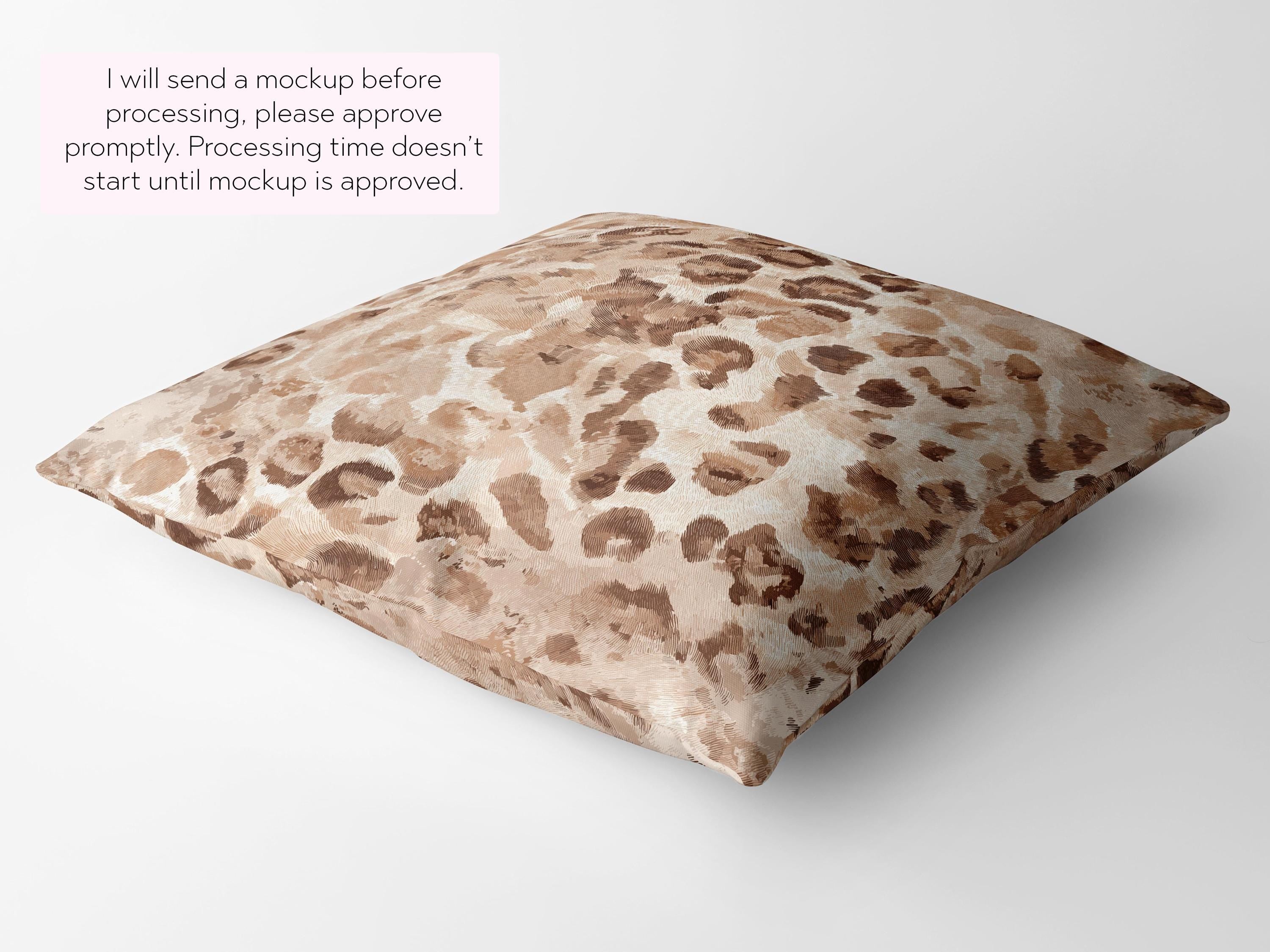 Neutral Leopard Print Pillow and/or Cover - Charles Alex