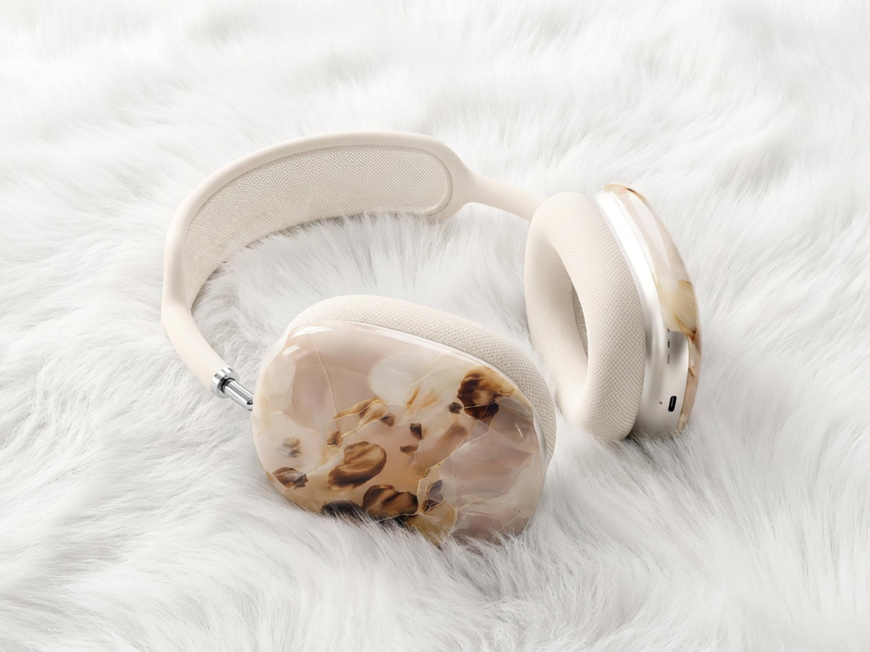 Custom Tortoiseshell AirPods Max Cover Personalized Monogram Skin Protective Ear Cups Headphone Case Gift Idea Travel Accessory for Her - Charles Alex