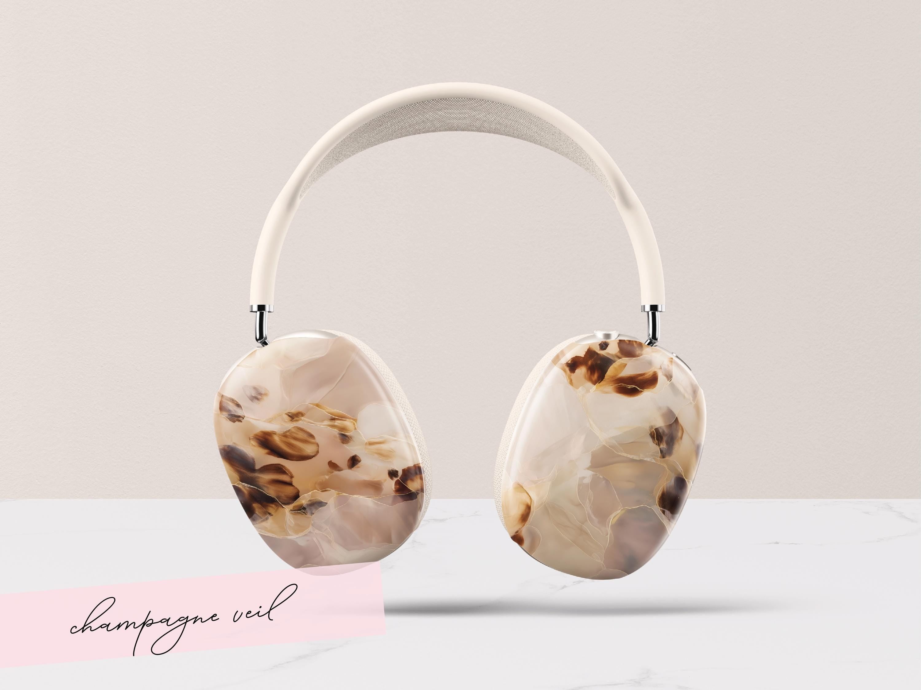 Custom Tortoiseshell AirPods Max Cover Personalized Monogram Skin Protective Ear Cups Headphone Case Gift Idea Travel Accessory for Her - Charles Alex