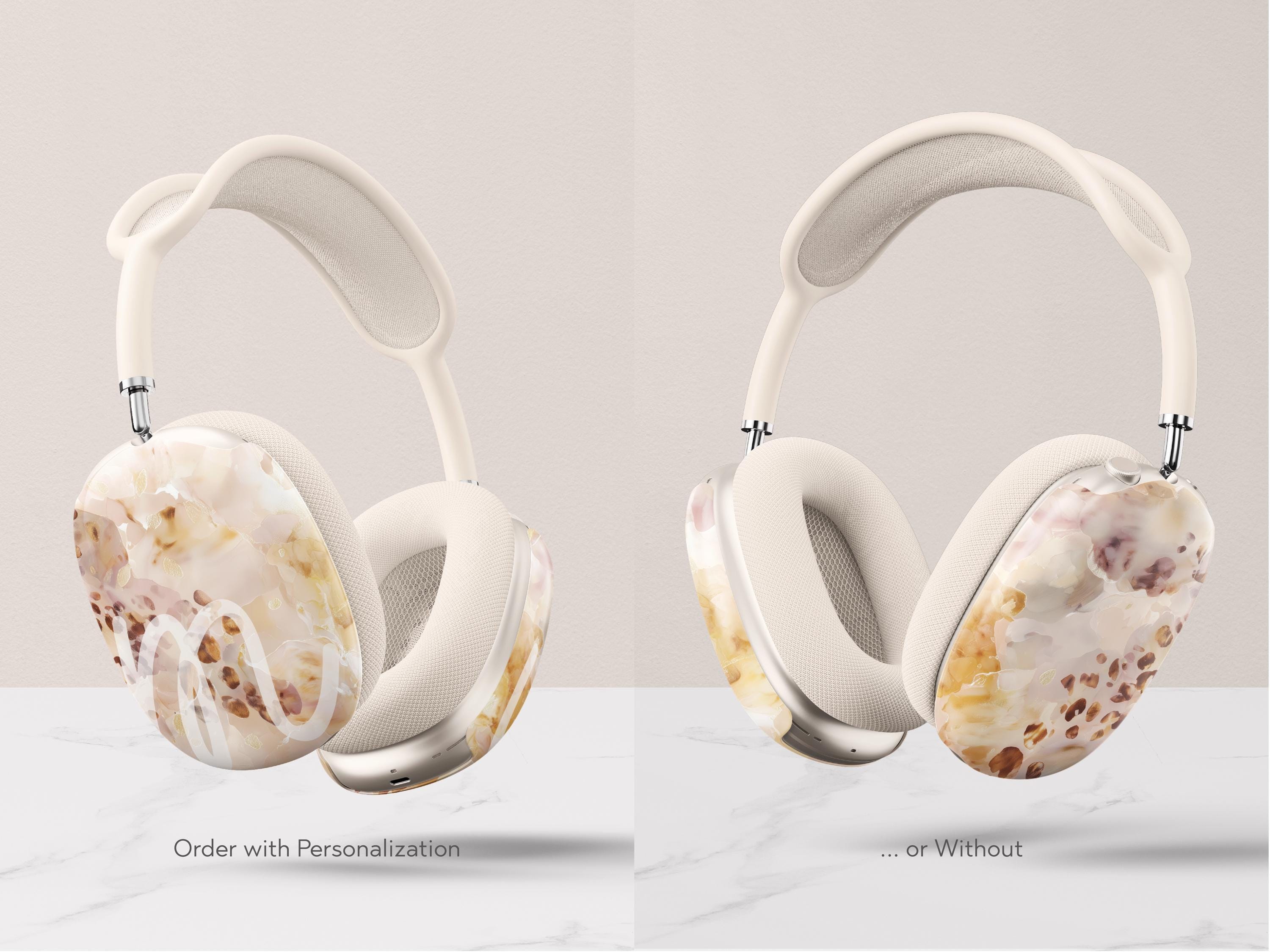 Blush Tortoiseshell Airpod Max Case Cover Neutral Marble Headphones Shell Aesthetic Protective Snap On Accessory Gift For Women Music Lovers - Charles Alex