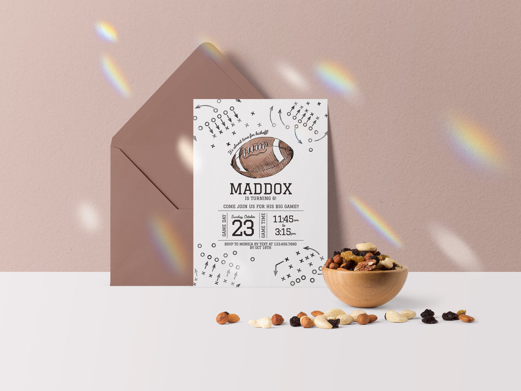 Football Watercolor Invitation