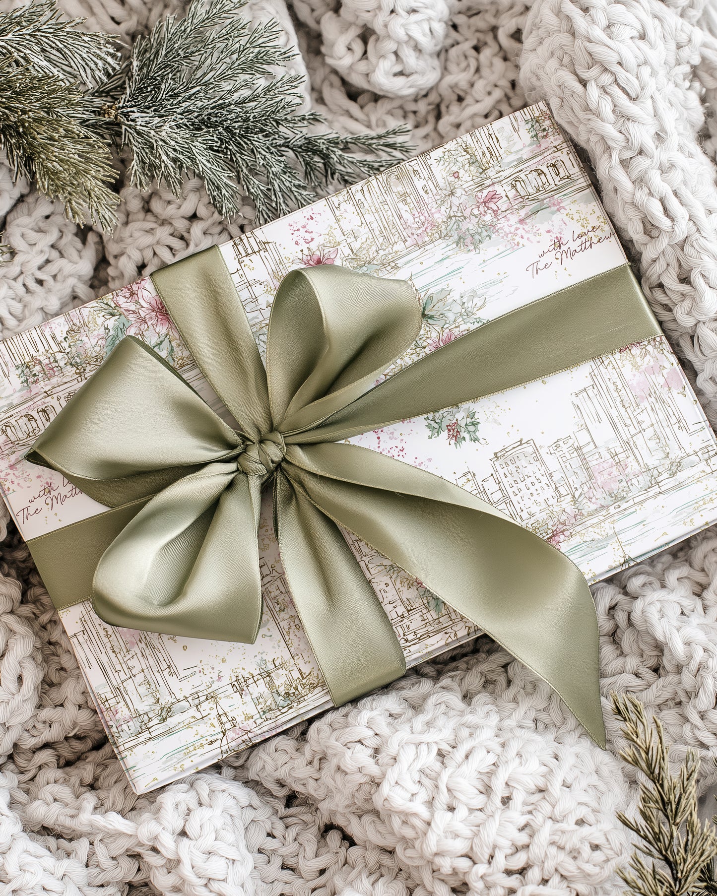 Christmas in the City - Chicago Blush Skyline