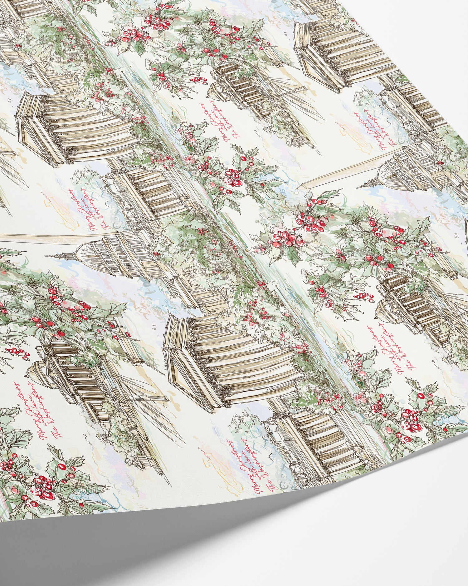 Washington DC Christmas Wrapping Paper - Charles Alex