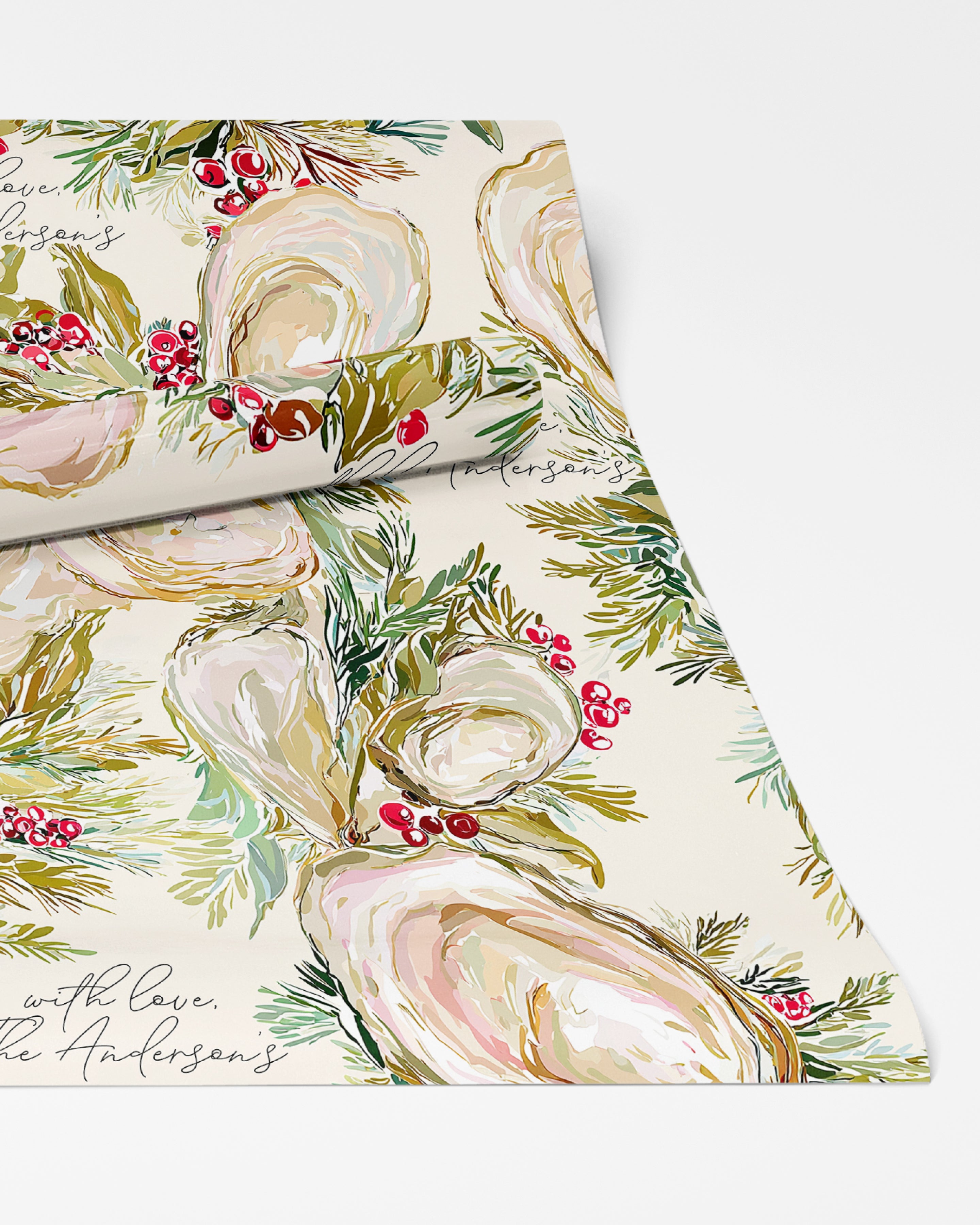 Coastal Oyster Christmas Wrapping Paper - Charles Alex