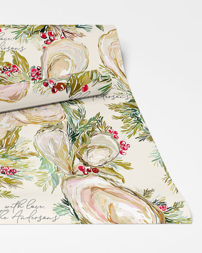Coastal Oyster Christmas Wrapping Paper - Charles Alex
