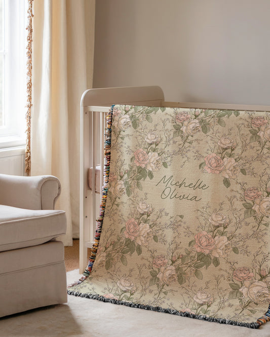 French Country Floral Throw
