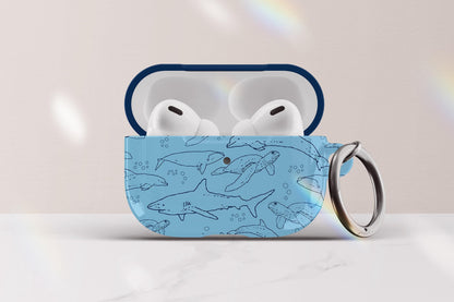 Ocean Animals Airpod Case Cover With Keychain Gift For Marine Biologist Shark Tropical Fish Sea Turtle Dolphin Print Airpod Cover Gift